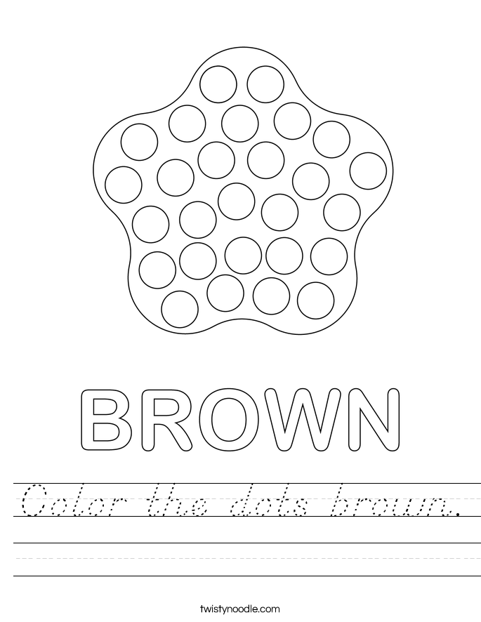 Color the dots brown. Worksheet