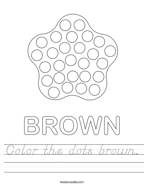 Color the dots brown. Worksheet