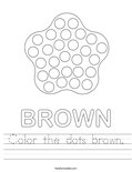 Color the dots brown. Worksheet