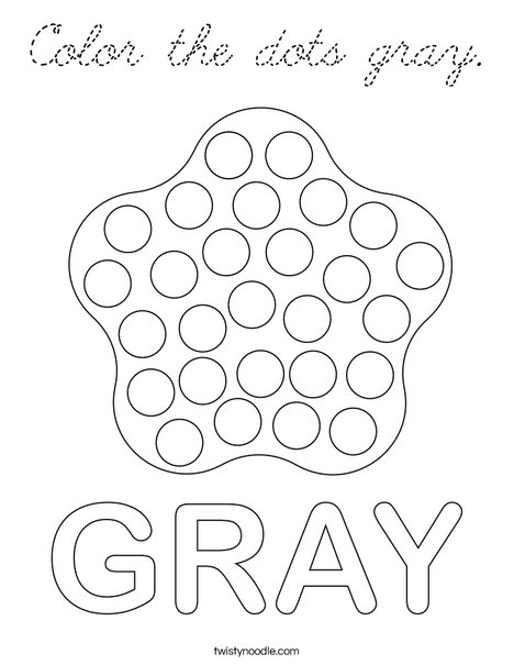 Color the dots gray. Coloring Page