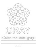 Color the dots gray. Worksheet