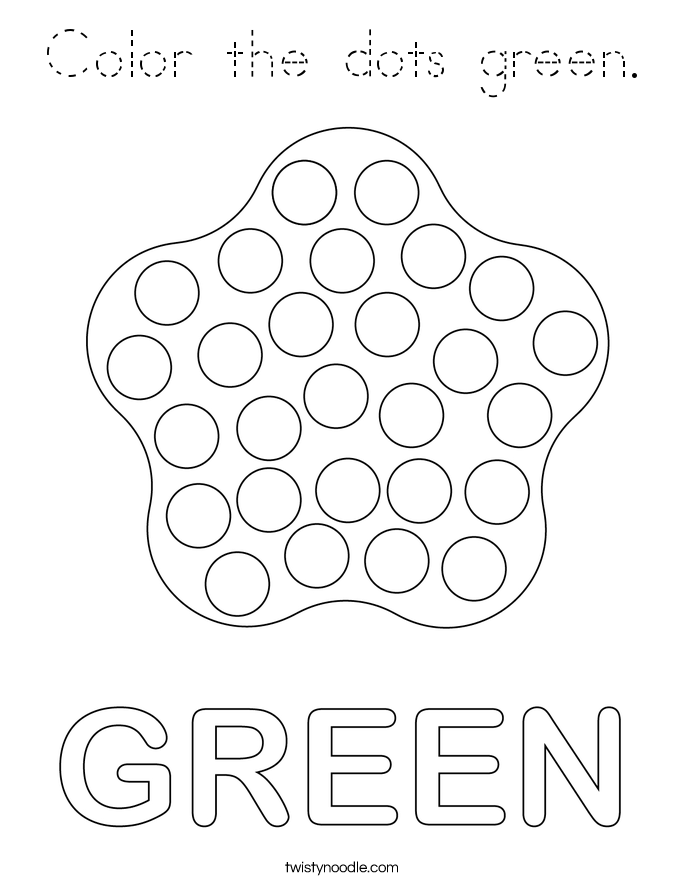 Color the dots green. Coloring Page