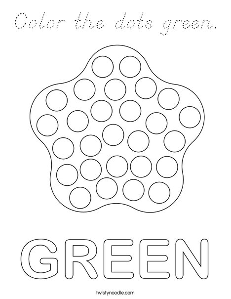 Color the dots green. Coloring Page