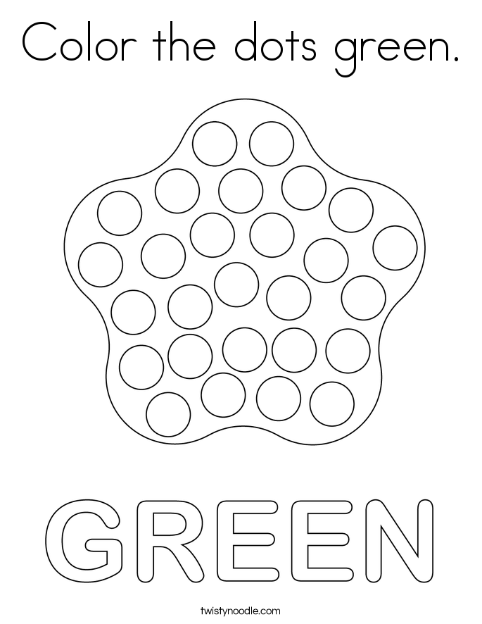 Color the dots green. Coloring Page