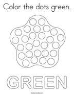 Color the dots green Coloring Page
