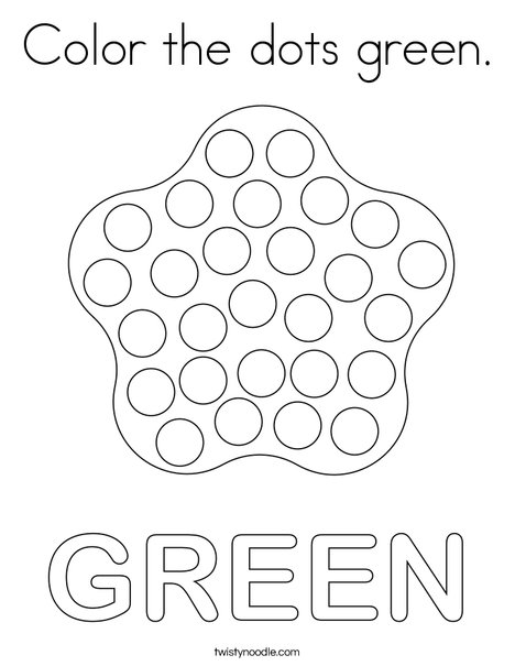 Color the dots green. Coloring Page