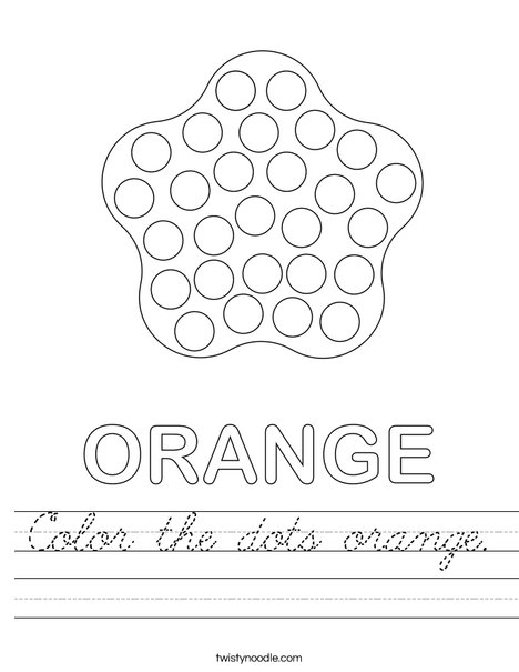 Color the dots orange. Worksheet