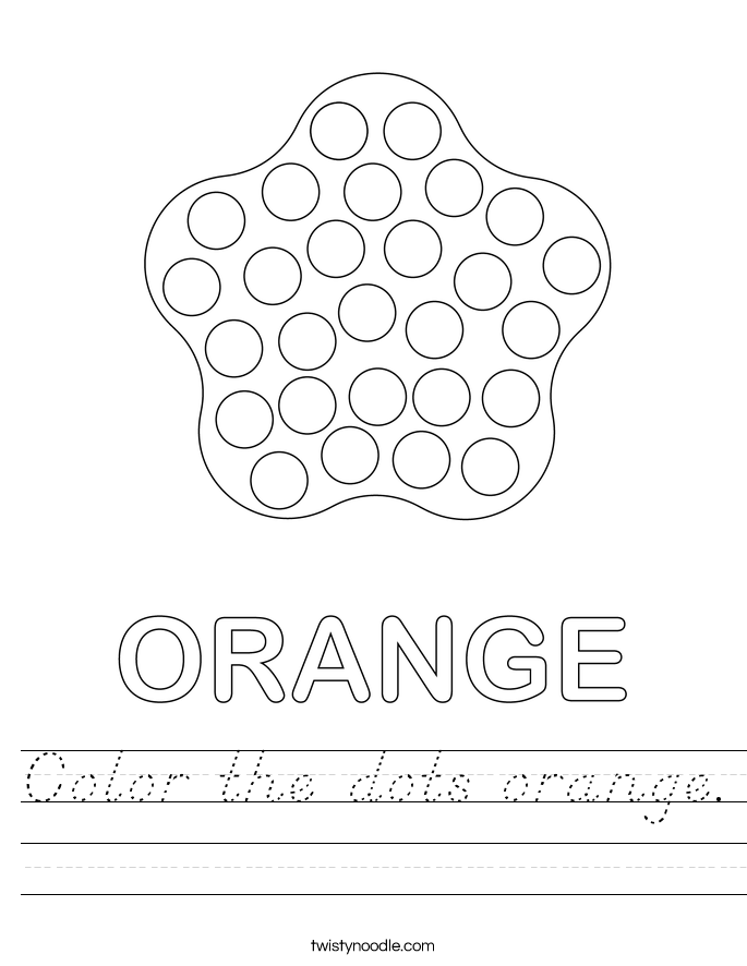 Color the dots orange. Worksheet