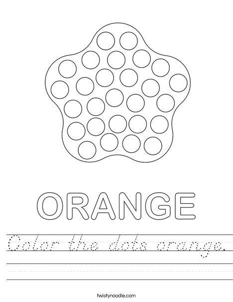 Color the dots orange. Worksheet