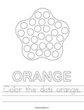 Color the dots orange. Worksheet