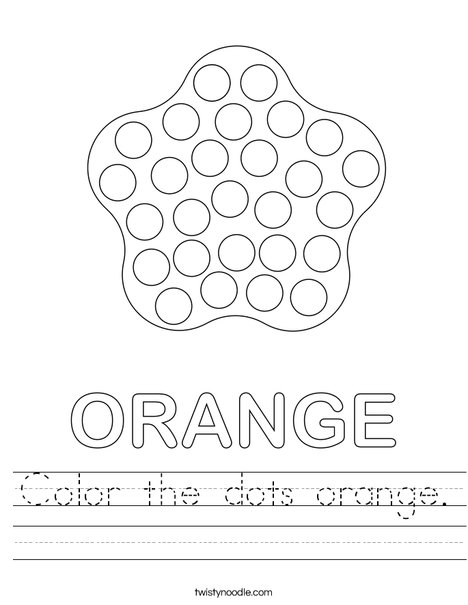 Color the dots orange. Worksheet