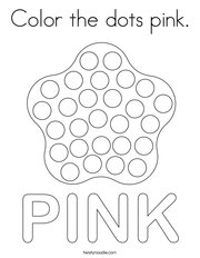 Color the dots pink Coloring Page