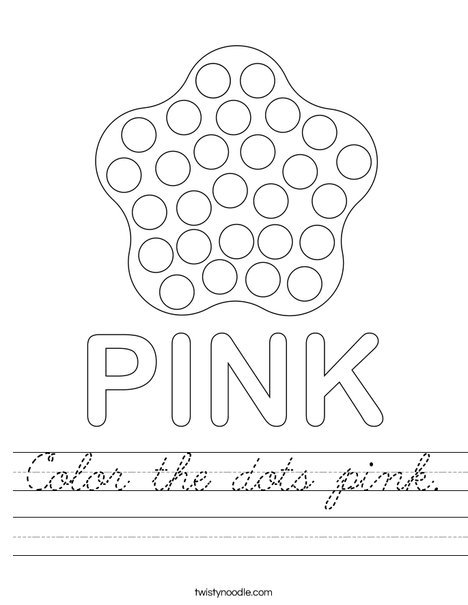 Color the dots pink. Worksheet