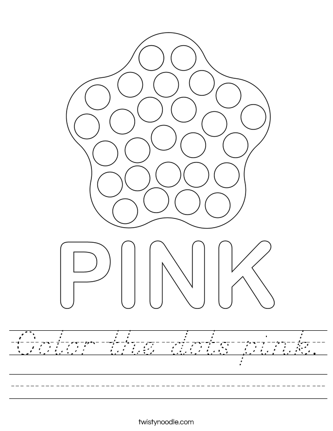 Color the dots pink. Worksheet