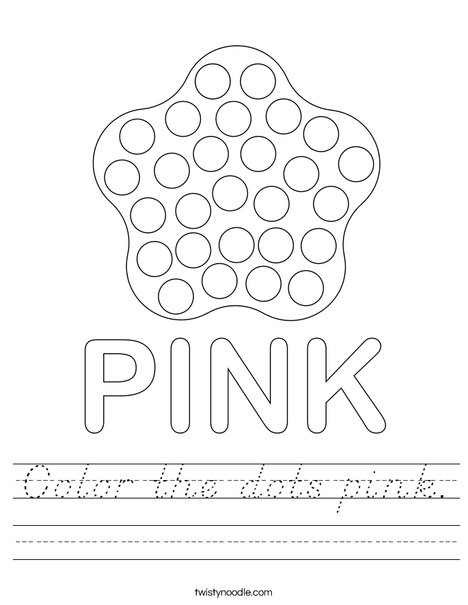 Color the dots pink. Worksheet