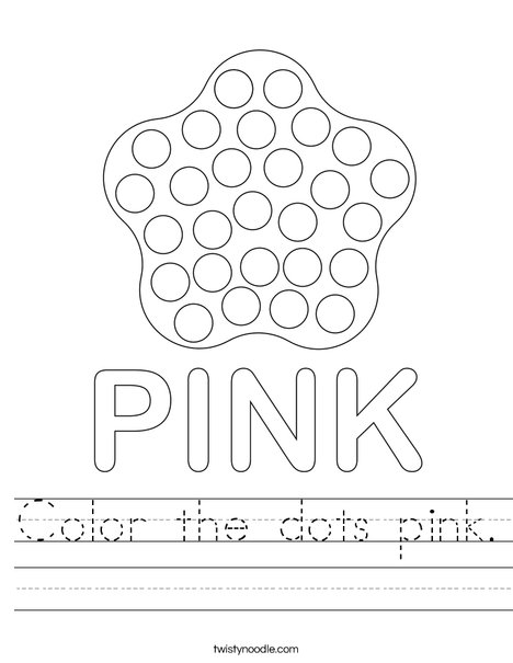 Color the dots pink. Worksheet