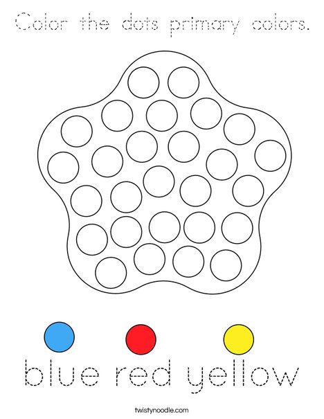 Color the dots primary colors. Coloring Page