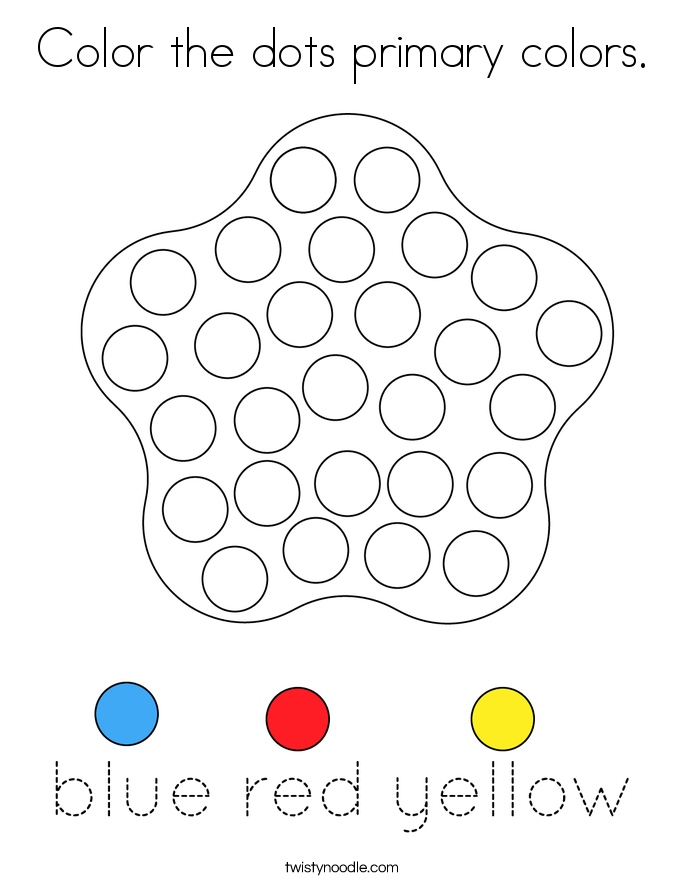 Color the dots primary colors. Coloring Page
