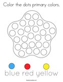 Color the dots primary colors Coloring Page