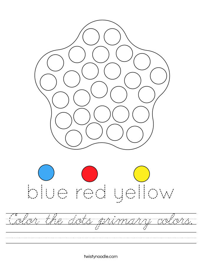 Color the dots primary colors. Worksheet
