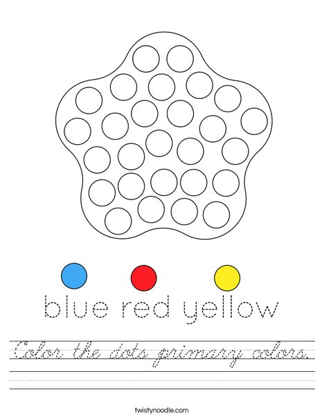 Color the dots primary colors. Worksheet
