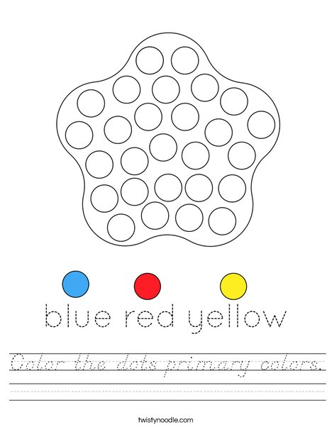 Color the dots primary colors. Worksheet