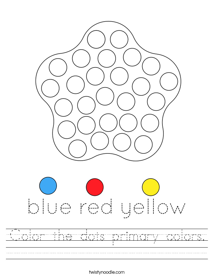 Color the dots primary colors. Worksheet