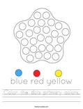 Color the dots primary colors. Worksheet