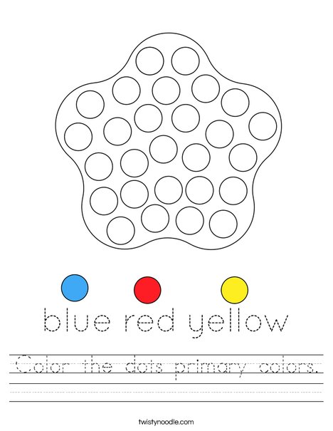 Color the dots primary colors. Worksheet