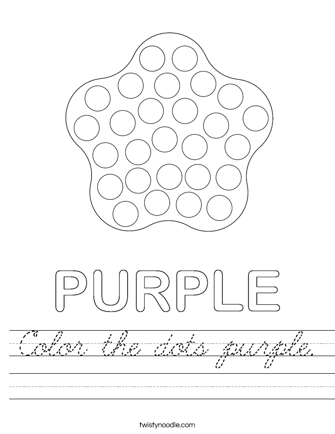 Color the dots purple. Worksheet