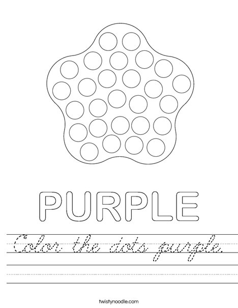 Color the dots purple. Worksheet