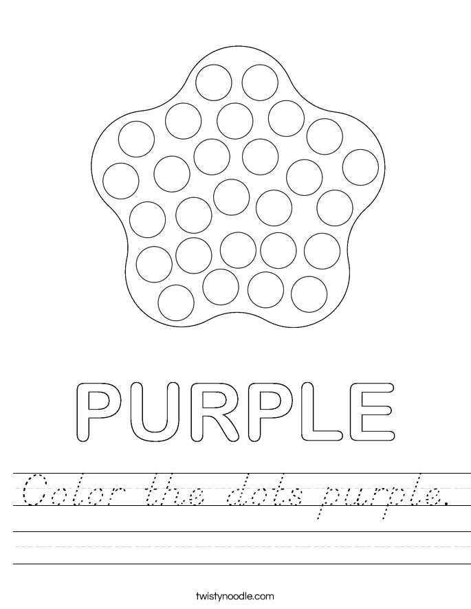 Color the dots purple. Worksheet