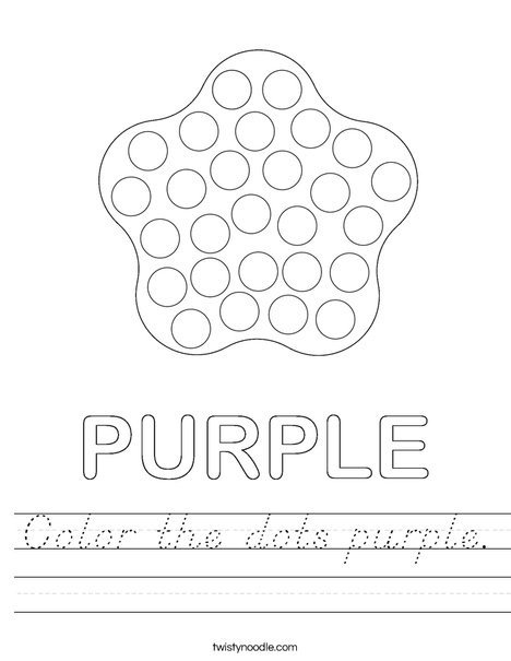 Color the dots purple. Worksheet