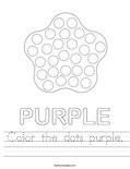 Color the dots purple. Worksheet