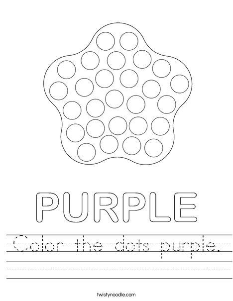 Color the dots purple. Worksheet