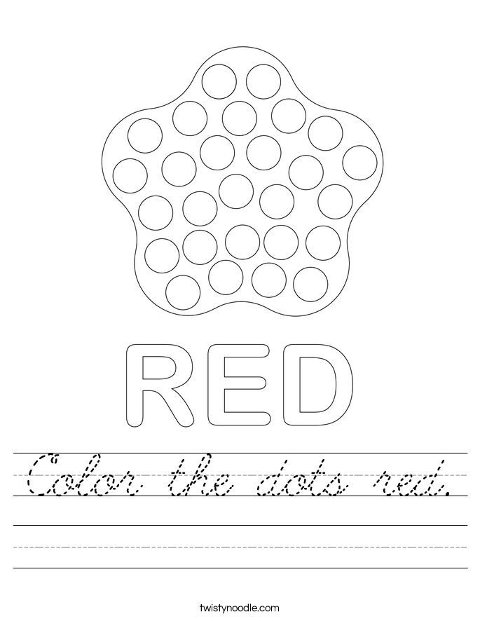 Color the dots red. Worksheet