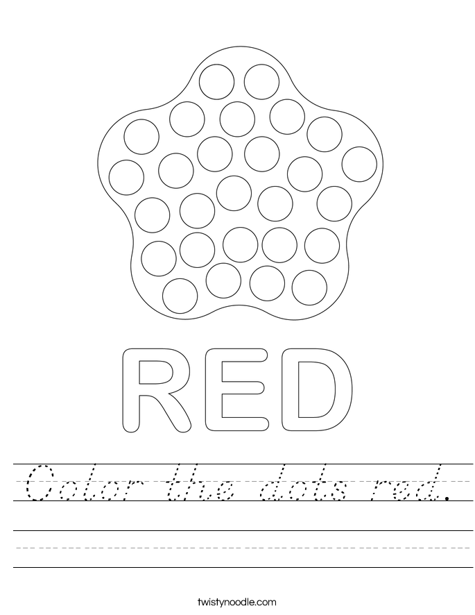 Color the dots red. Worksheet