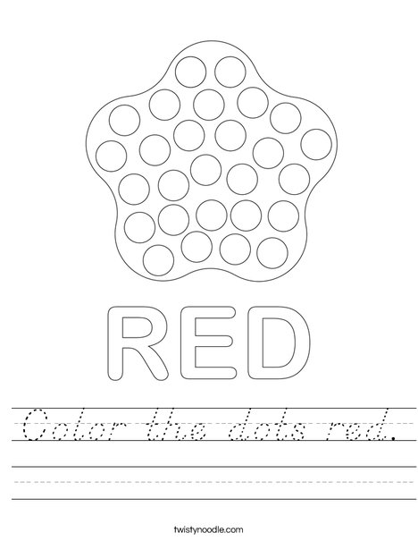 Color the dots red. Worksheet