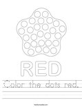 Color the dots red. Worksheet
