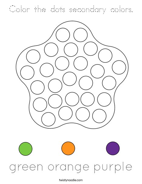 Color the dots secondary colors. Coloring Page