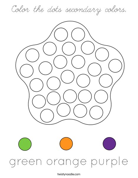 Color the dots secondary colors. Coloring Page