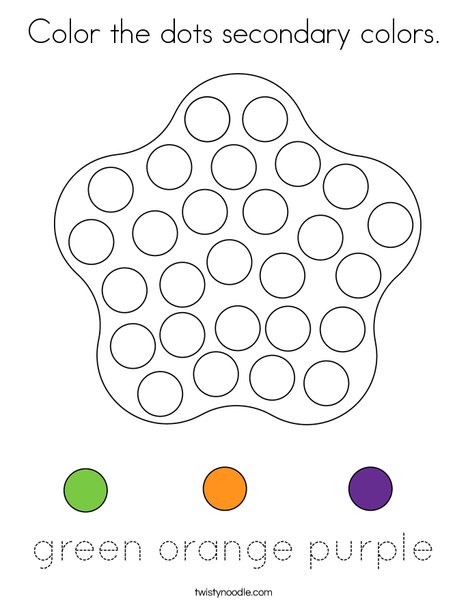 Color the dots secondary colors. Coloring Page