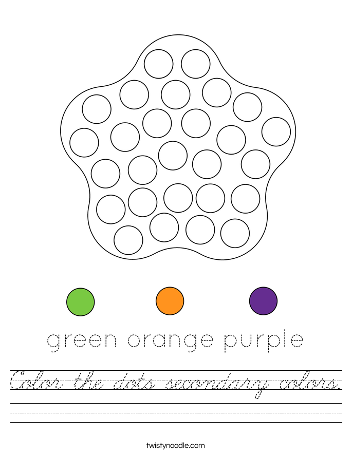 Color the dots secondary colors. Worksheet