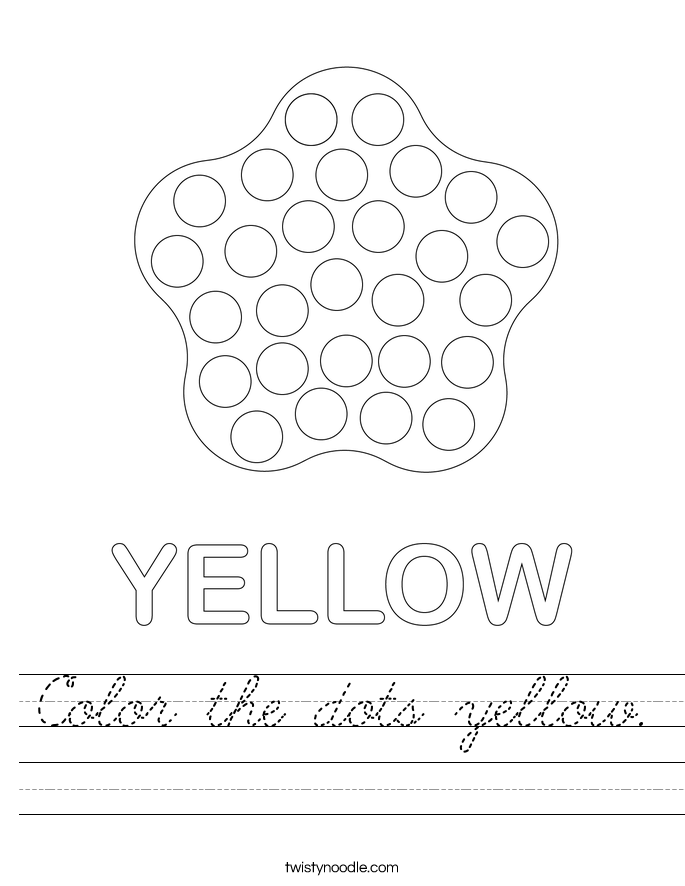 Color the dots yellow. Worksheet