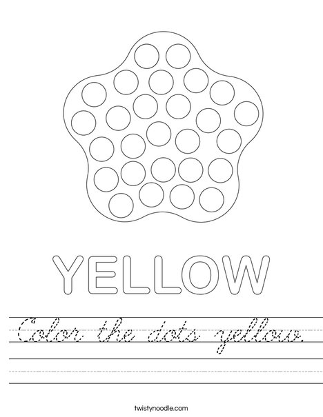 Color the dots yellow. Worksheet