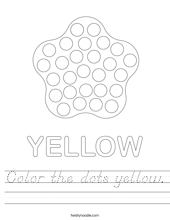 Color the dots yellow. Worksheet