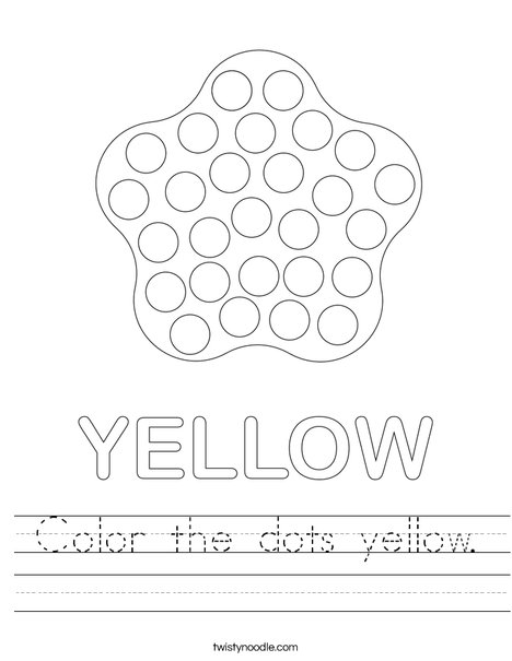 Color the dots yellow. Worksheet
