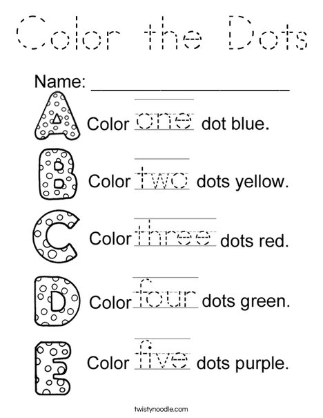 Color the Dots Coloring Page