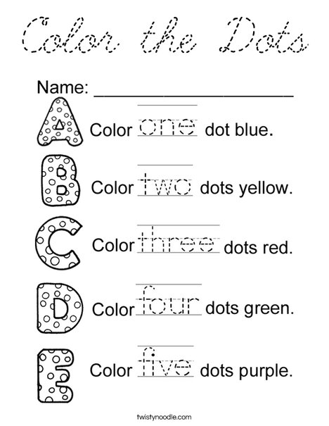 Color the Dots Coloring Page