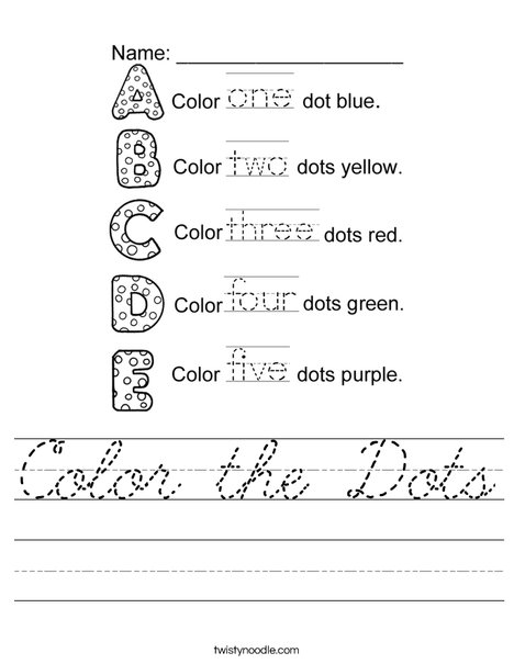 Color the Dots Worksheet